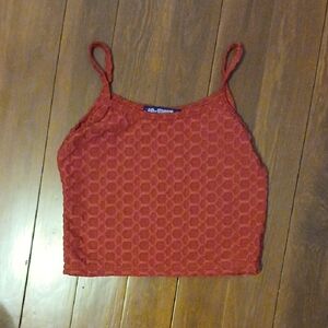 Elegant Red‎ Textured Crop Top M Aq-Sport